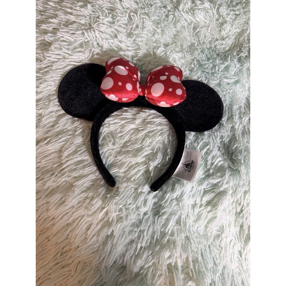 NEW Disney Parks MINNIE MOUSE Red White Polka Dot PUFFY BOW Ears Headband